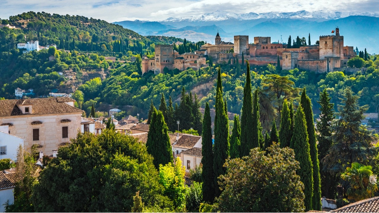 View of The Alhambra. Granada City. Granada Province. Andalusia. Spain