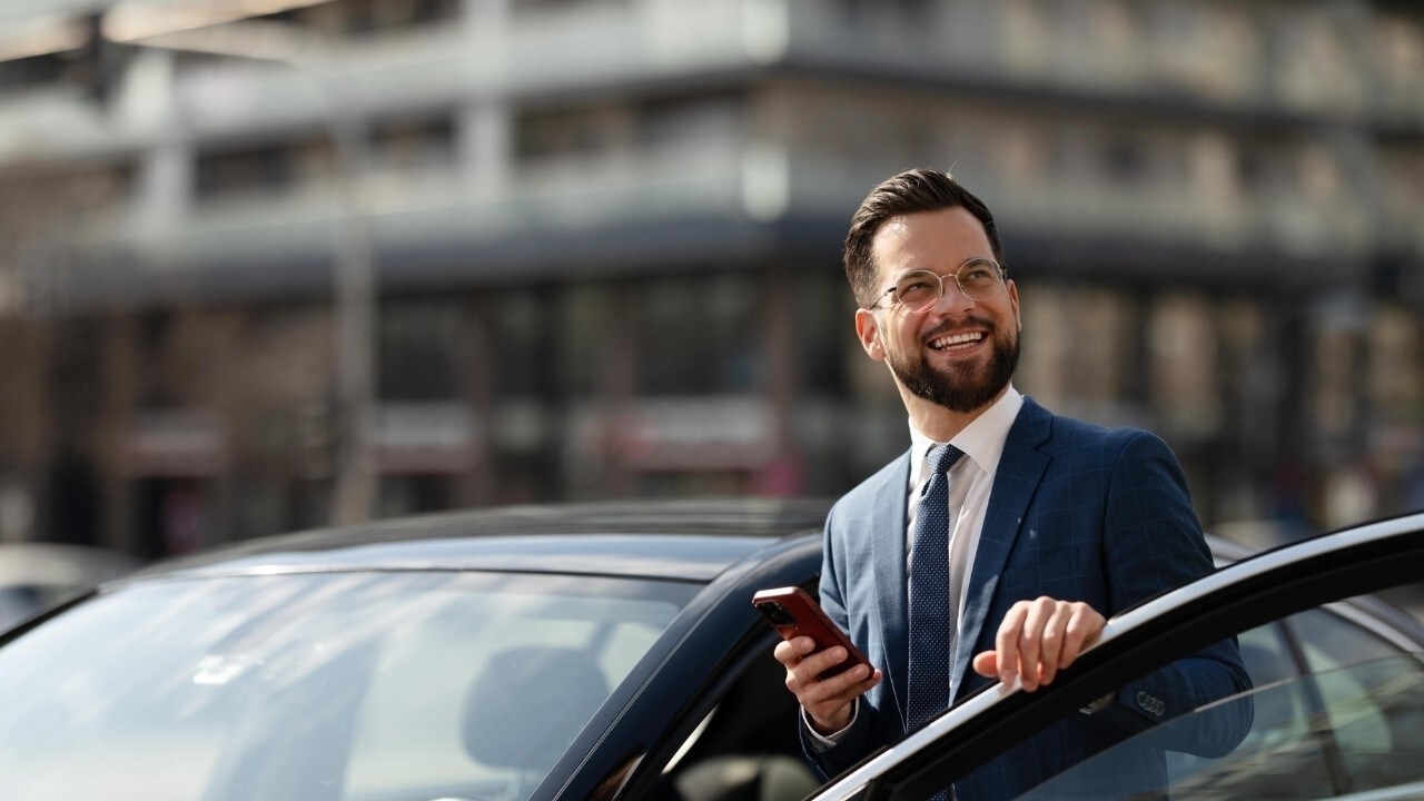 man outside of car