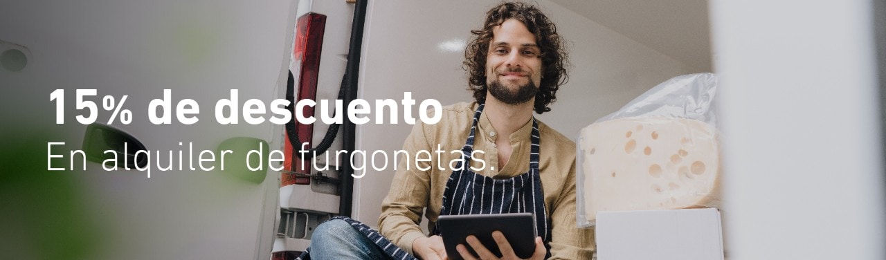 15% de descuento en alquiler de furgonetas